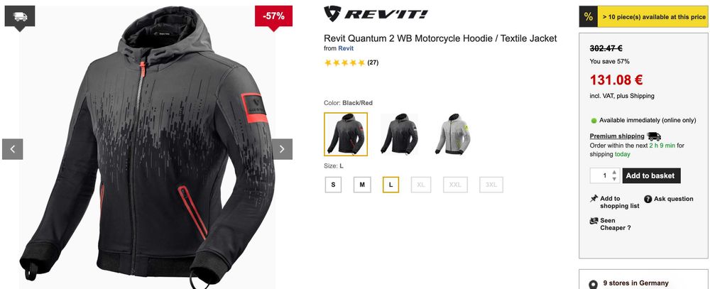 Revit Quantum 2 WB суичър / яке за мотор