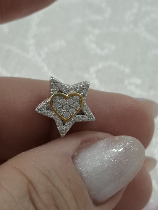 Pandantiv argint nou inimă cu stea