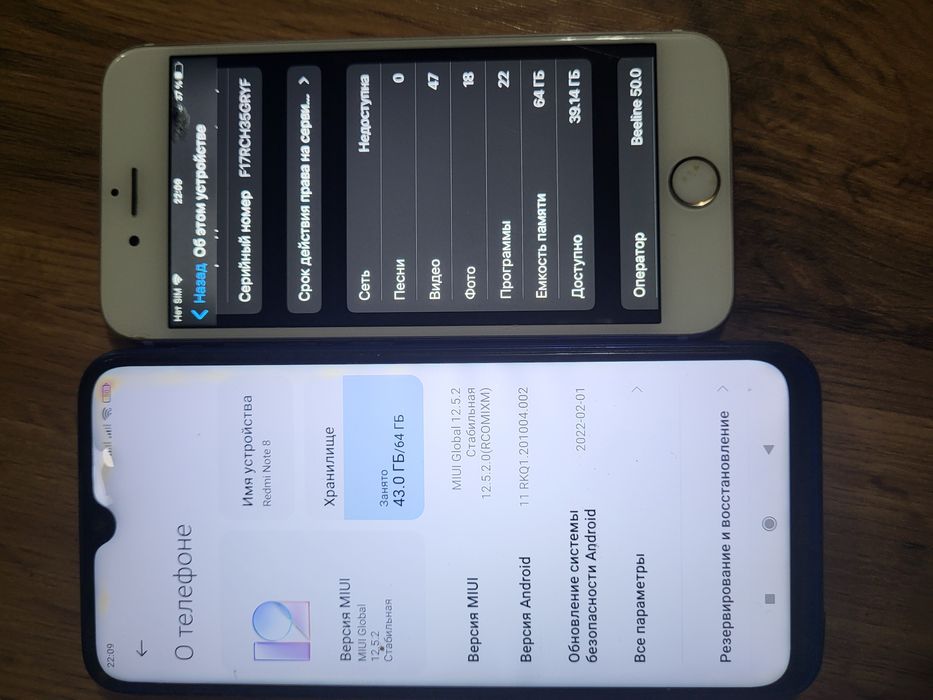 Redmi not 8 iPhone 6s