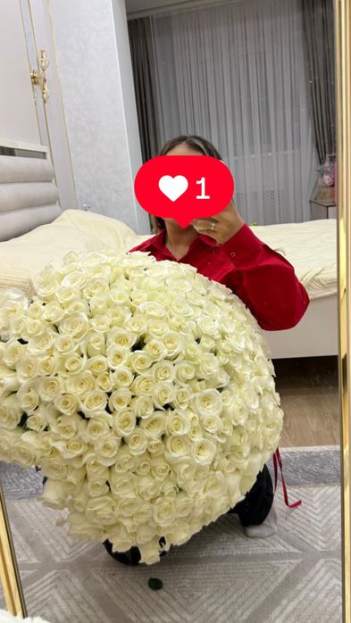 201 белые розы цветы