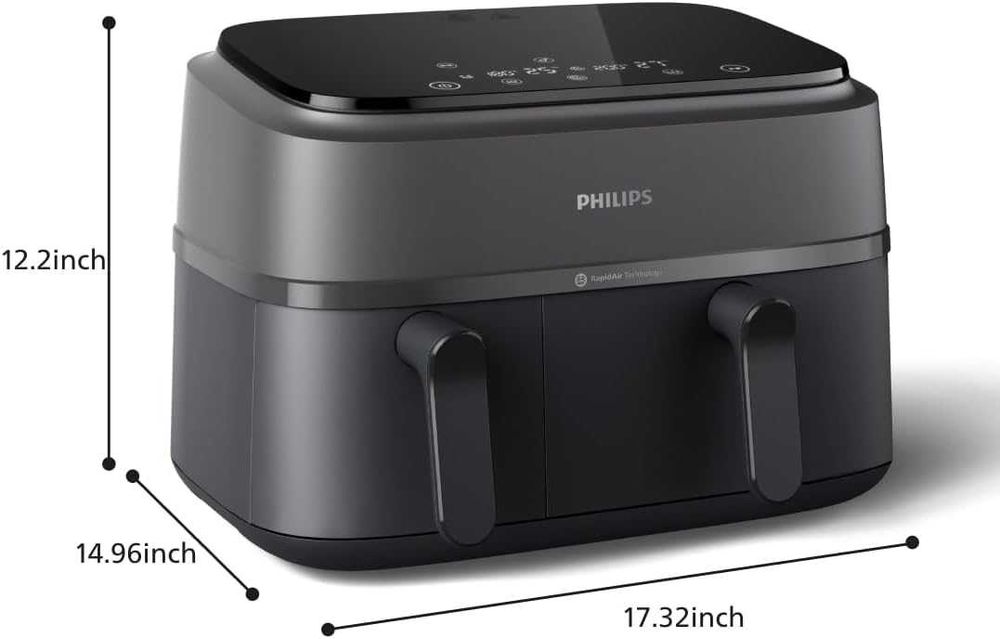 Фритюрник с горещ въздух Philips Dual Basket 3000 9L (NA350/00) 2750W