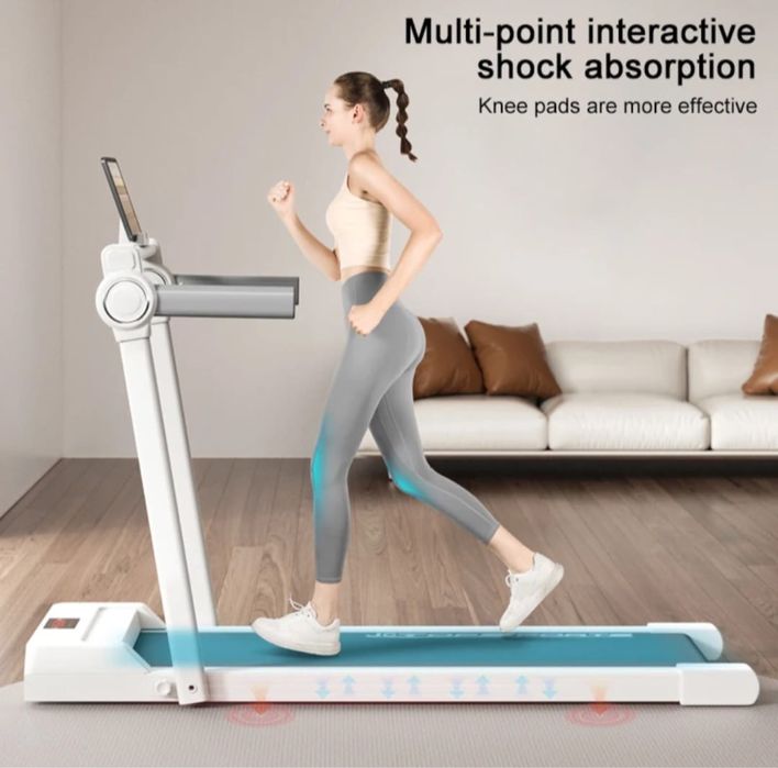 Домашна сгъваема бягаща пътека със стойка за таблет