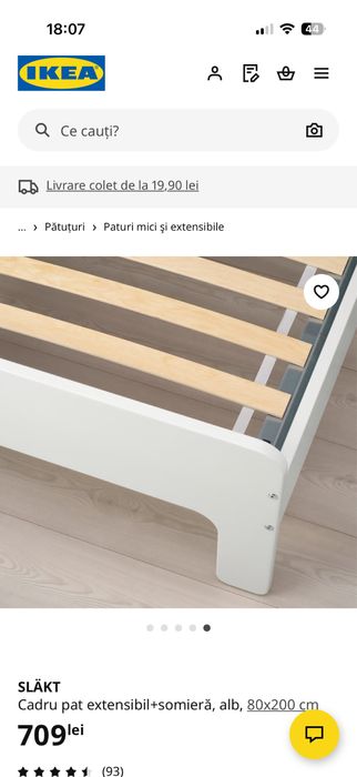 Pat copii extensibil Ikea
