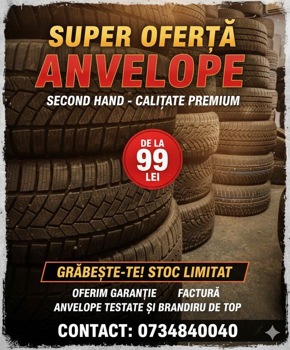 Anvelope Second Hand Verificate și Testate Garanție Factură 15-22inch