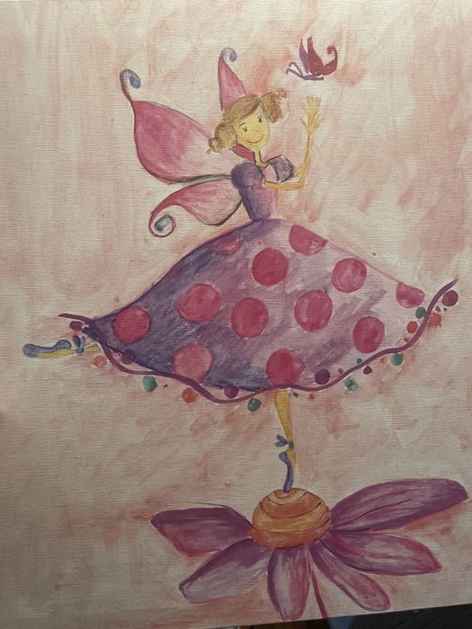 Tablou canvas copii fluture balerina printesa butterly 50x50 cm