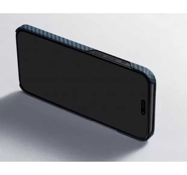 Чехол Pitaka MagEZ Case 4 | iPhone 15 Pro Max | Black/Blue Twill