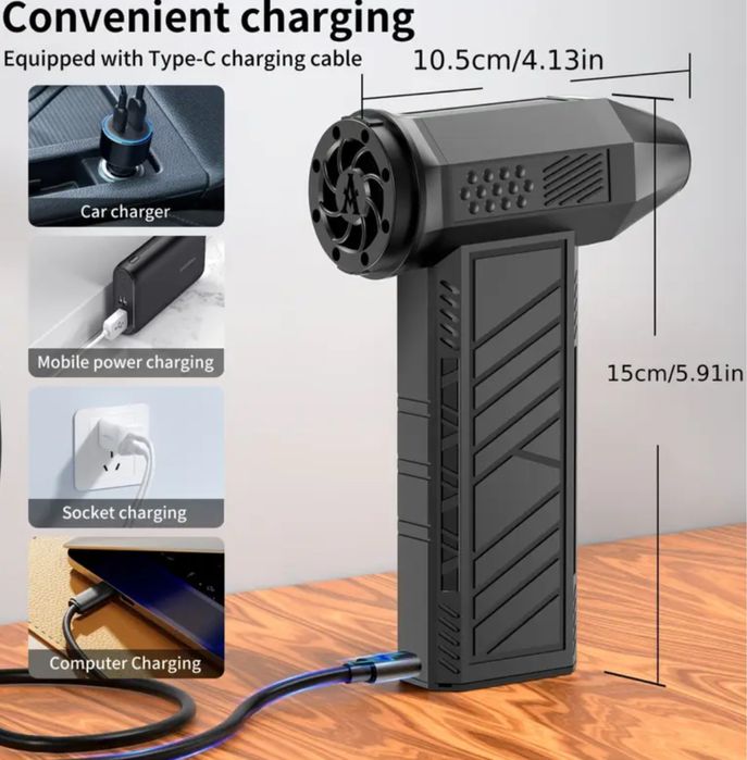 Suflanta aer comprimat, 4trepte de viteza, lanterna, incarcare usb