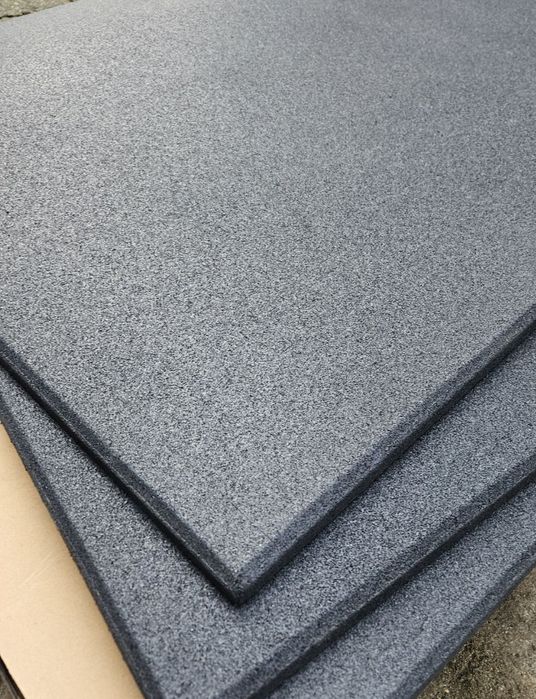 Висок клас каучукова/гумена фитнес настилка 100x100×2см тъмно сив цвят