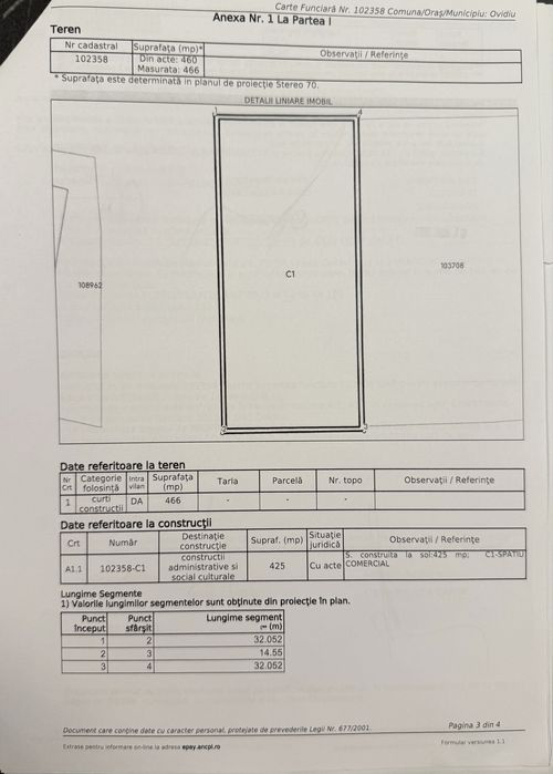 Teren de vanzare 466 mp Ovidiu Constanta