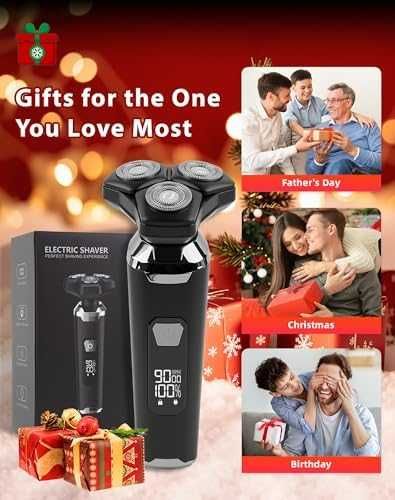 Нова 3 в 1 Мъжка електрическа самобръсначка 4D плаващи глави, бръснене