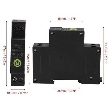 Tuya Wi-Fi предпазител бушон,  63A за DIN шина, електромер, защити