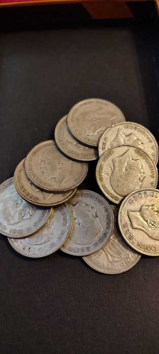 lot 10 Monede Argint Marea Britanie / total 150 grame