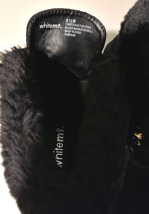 Боти с висока платформа с пух и естествен велур whitemt 37 номер