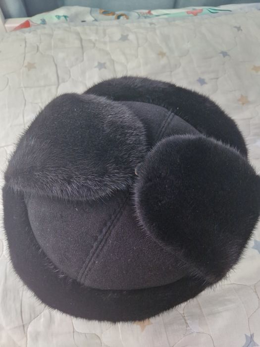 Ушанка мужская норка+замша