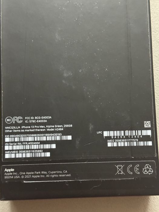 Iphone 13 pro max 256 gb