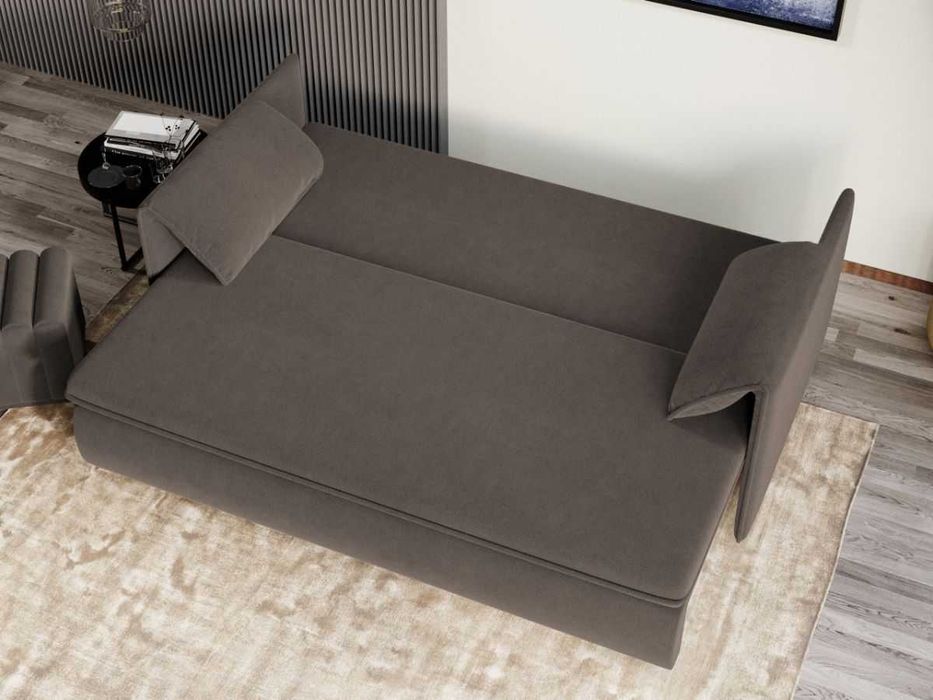 Canapea Extensibila Vanilla Stofa Catifea Grej 27