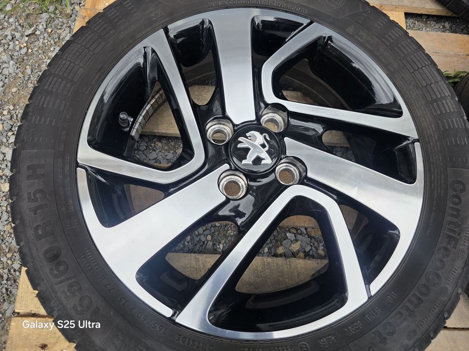 Лети джанти 15ки 4х100 Peugeot, Toyota + летни гуми 165/60/15 Continental
