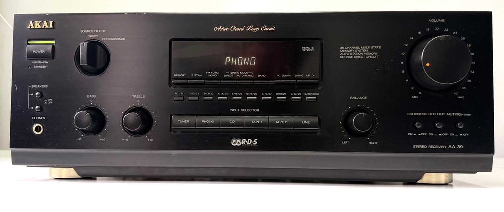 Amplificator Stereo Akai AA-39 RDS Active Closed Loop Circuit Japan Phono
