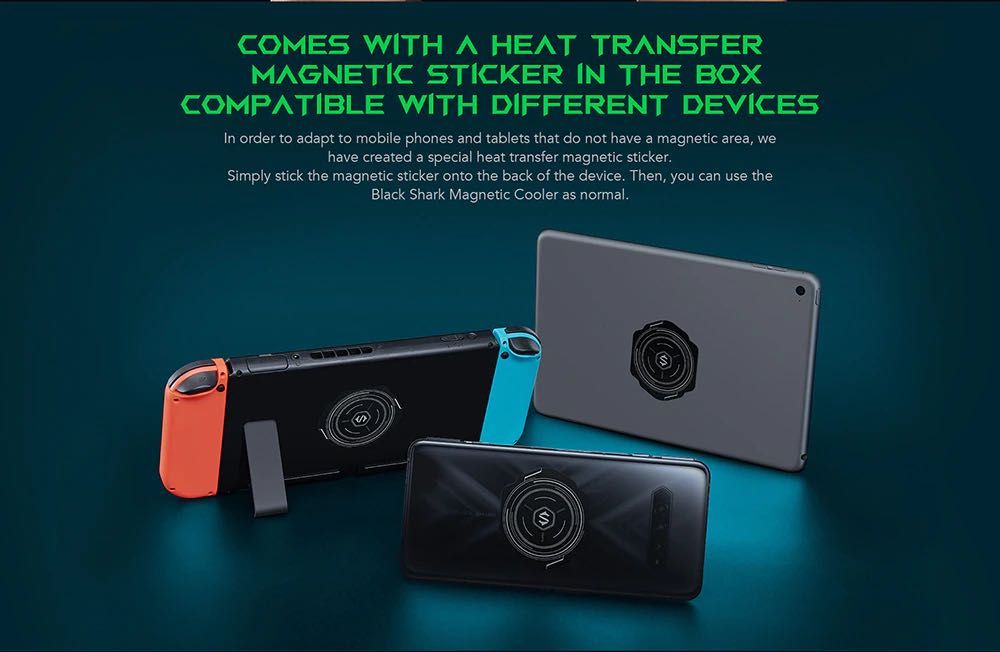 Black Shark Cooler Magnetic Racire Telefon Tableta Releu Pubg Fortnite
