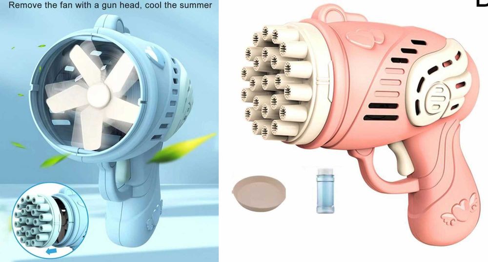 Pistol de facut baloane de sapun, cu 23 duze. Nou ambalat!