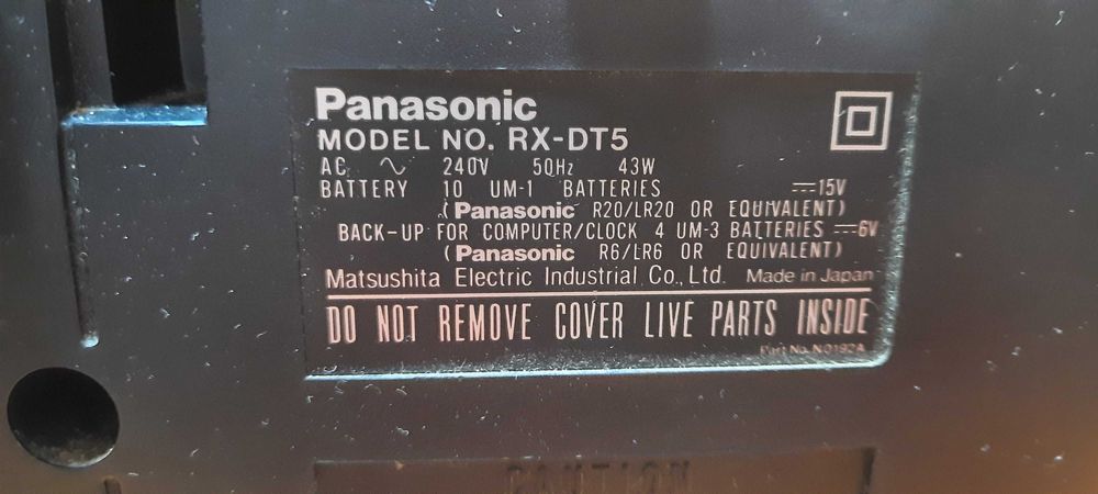 Radiocasetofon Cd portabil Panasonic RX DT5 Boombox