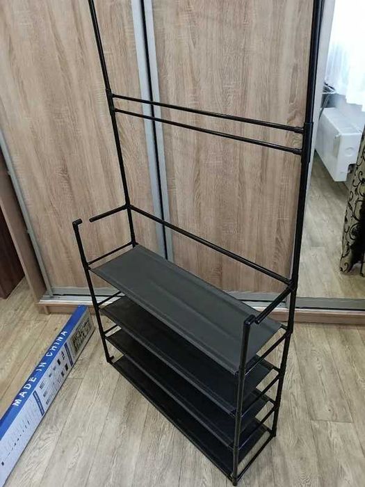 ПРОМО!! Мултифункционална Етажерка за обувки + Закачалки ,155х62х30 СМ