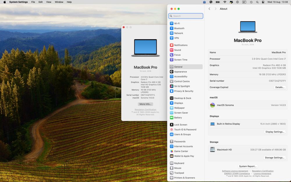 MacBook Pro 15, 2016, 2.9 GHz, Quad-Core Intel Core i7