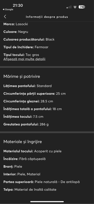 Botine piele marca Lasocki, marime 35