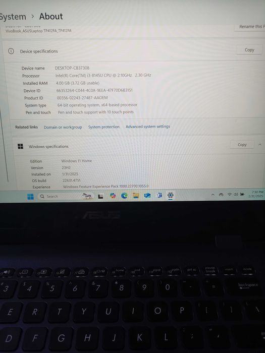 Laptop Asus Vivobook TP412 14 inch Touchscreen