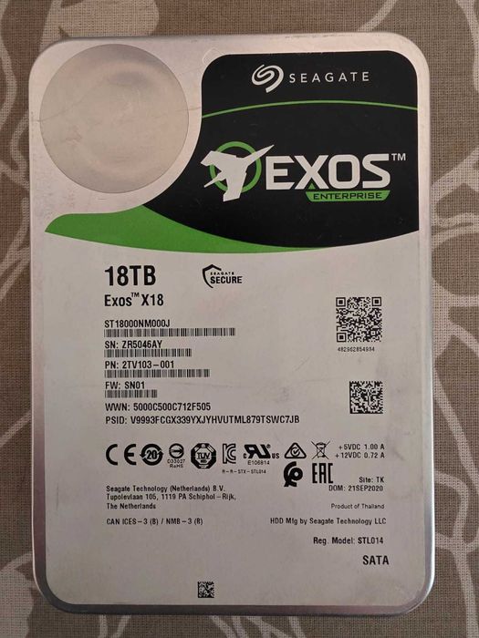 Жесткий диск HDD Seagate Exos 18TB