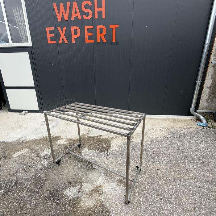 Неръждаема маса за почистване на стелки за автомивка на самообслужване