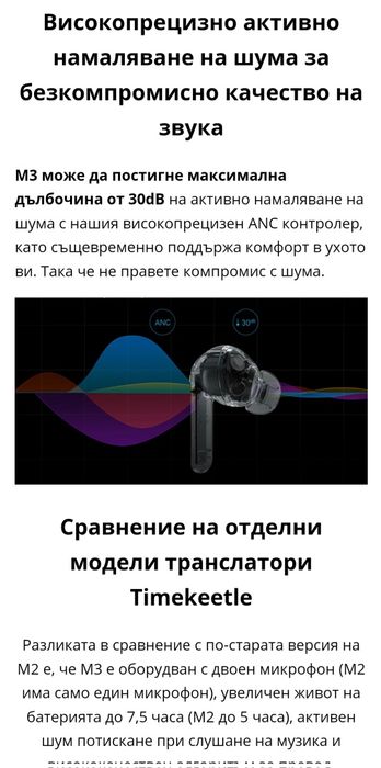 Гласов преводач  Слушалки Timekettle M3
