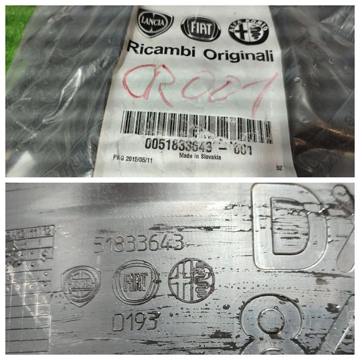 CARENAJ ARIPA FATA STANGA FIAT 500 / ABARTH / 500C / 500 ELECTRIC HATCHBACK / CABRIO / COD OEM 51833643-001 / 51833643 / 18071608  2015 - 2024 (1B3)
