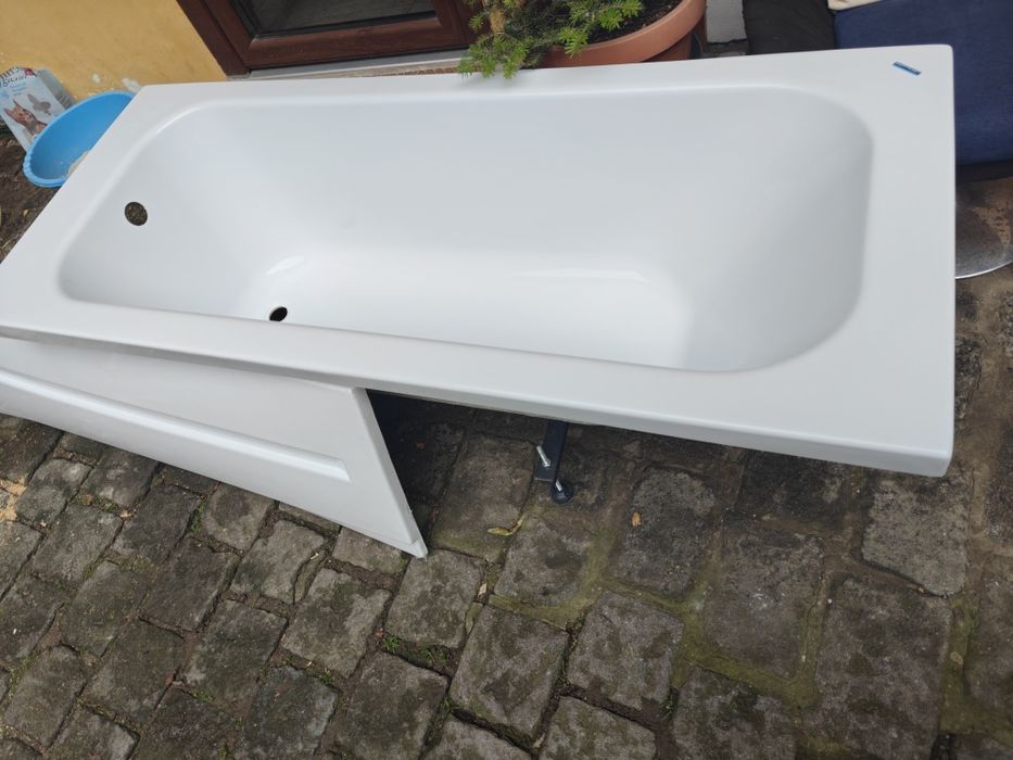 Cadă baie acrilic 170x70 cm + suport+ laterală
