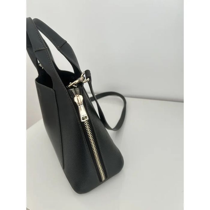 Geanta de piele FURLA cu maner si aspect texturat Gilda, Negru