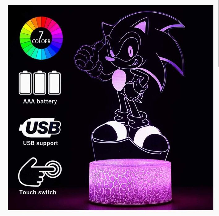 3D LED  нощна лампа с дистанционно управление