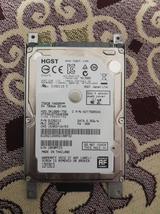 HDD 750 GB ноутбук