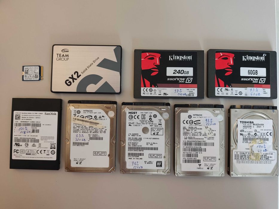 Ssd NVMe M.2, Sata, HDD 320Gb, 256Gb, 240Gb