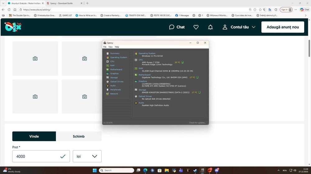 Oferta Calculator și Monitor 144hz. 300+ fps in cs2