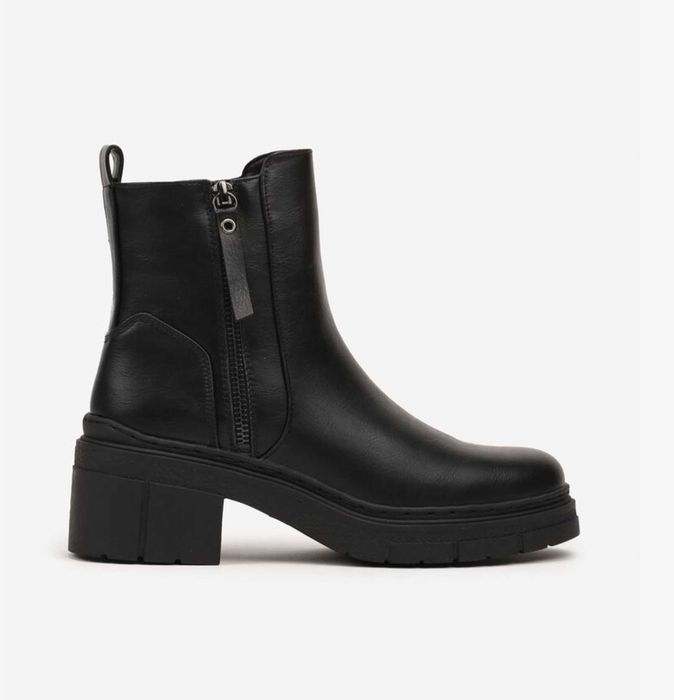 Botine Negre Dama, masura 38 (standard), toc 4cm