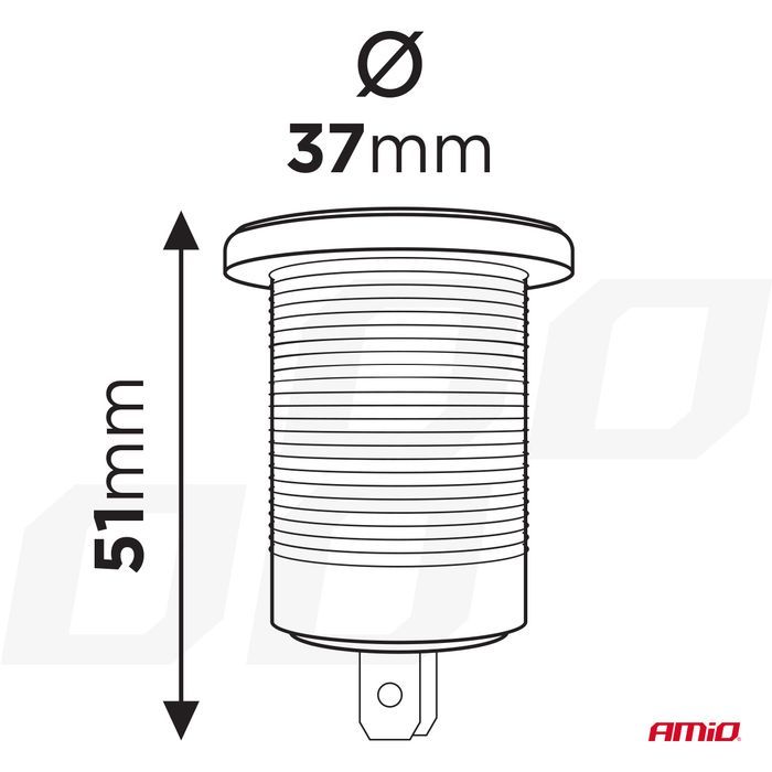Incarcator auto Amio, rezistent la apa cu voltometru digital 2xUSB 12/24V MOD-06, QC3.0 fast charging