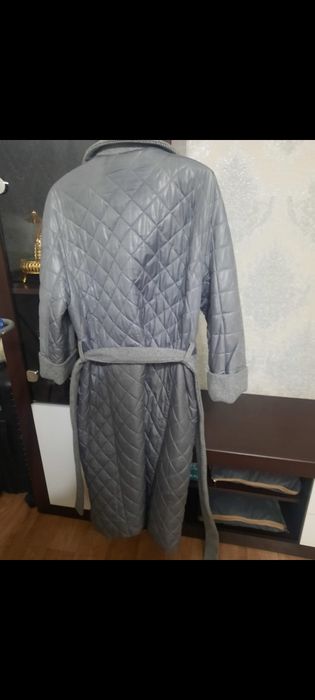 Пальто теплое серое