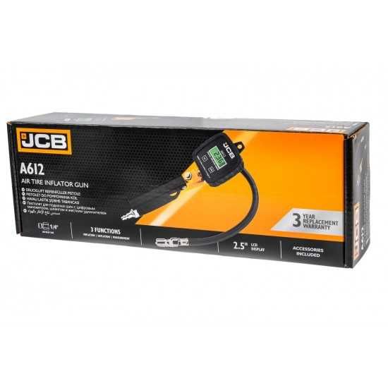 Пневматичен пистолет за помпане на гуми с дигитален манометър JCB
