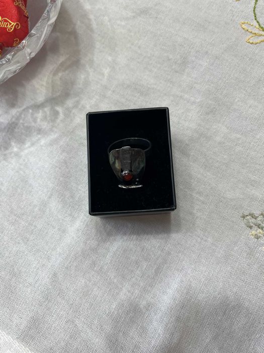 сребърен пръстен камък червен корлеоне