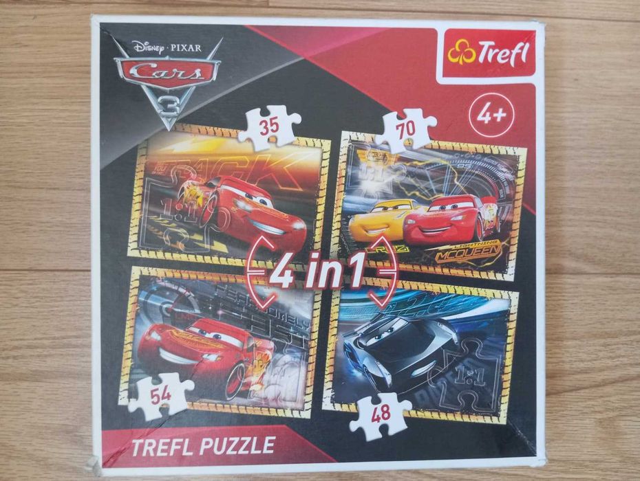 Puzzle Trefl 4 in 1 - Cars Gata pentru concurs