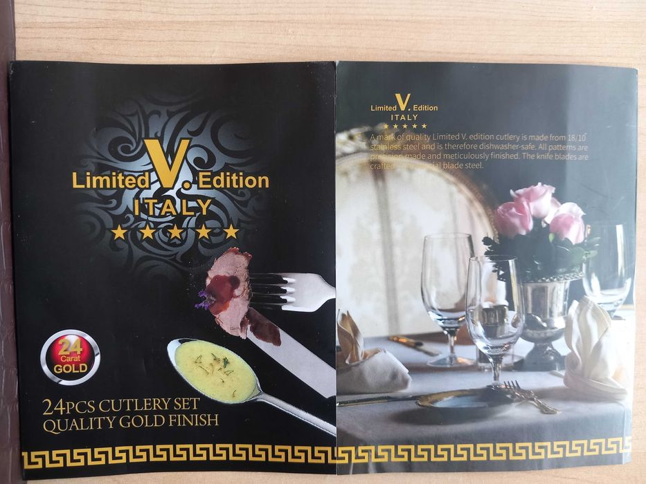 Vând set tacâmuri Limited V. Edition 24 de piese inox Quality Gold Finish, nou