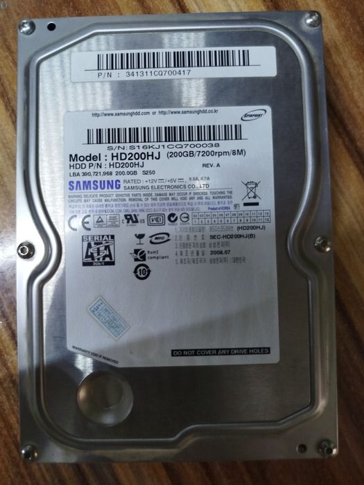 Жёсткий диск на 200 Гб от Samsung HD200HJ