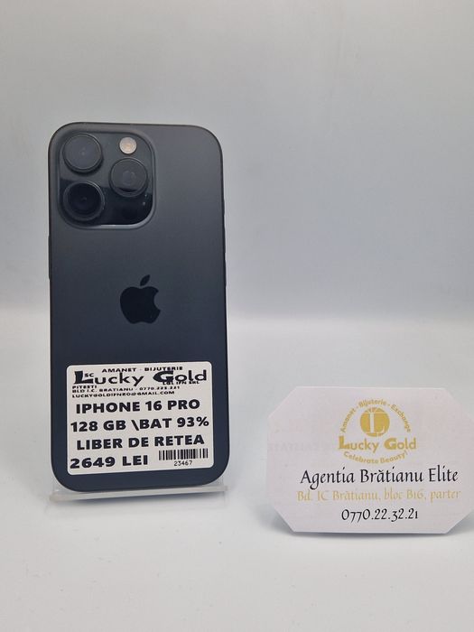 Iphone 16 Pro 128 GB Bat 93% (fisurat) cod 23467