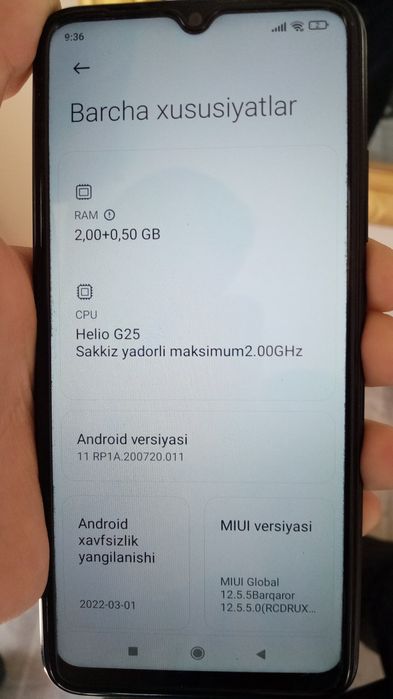 Redmi 9A srochna sotiladi ideal 2023 yangi olingan 550000 sôm abmen yo