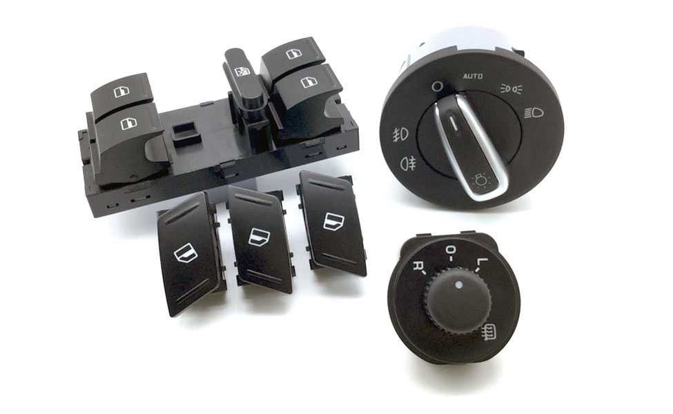 Set butoane geamuri, oglinzi si comutator faruri - Skoda Octavia 2